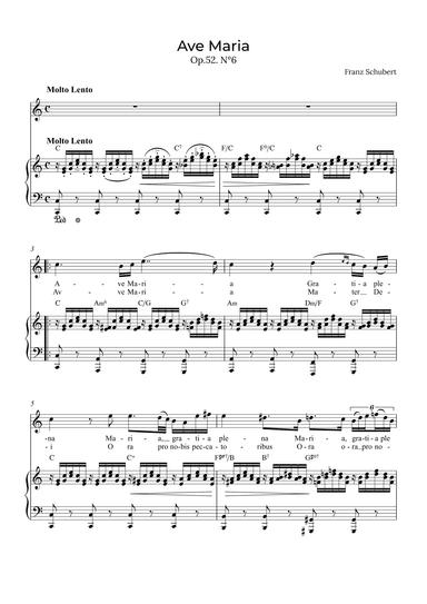 Ave Maria Schubert - Soprano with chords in C (arr. Alex Nunes Rodrigues)