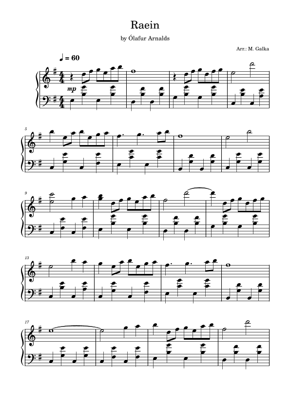 Raein (arr. M. Galka)