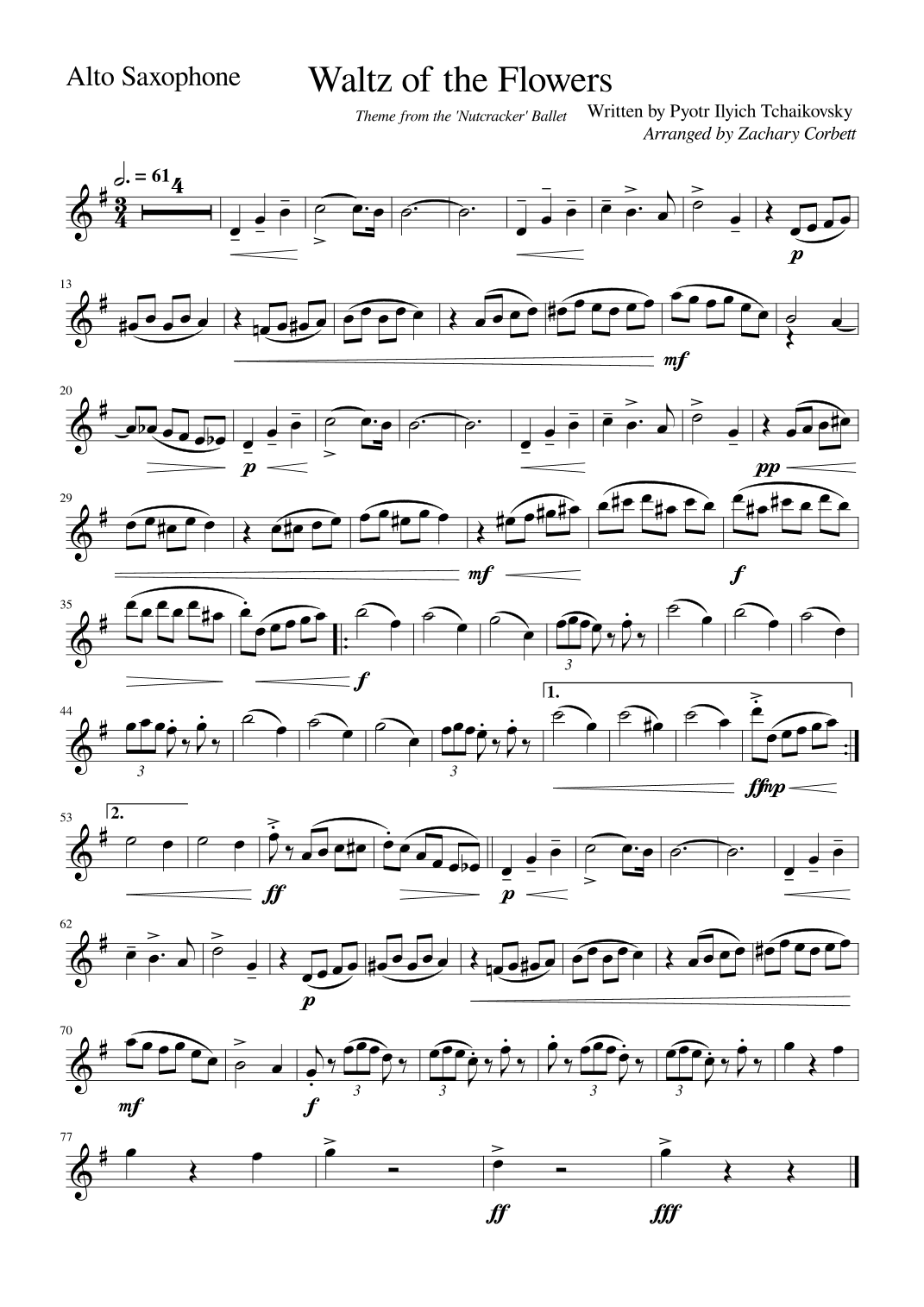 Waltz of the Flowers (arr. Zachary Corbett)
