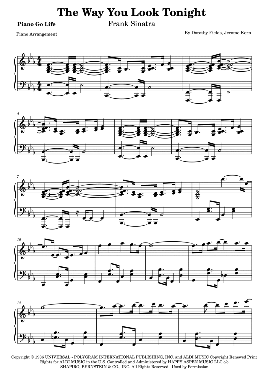 The Way You Look Tonight (arr. Piano Go Life)