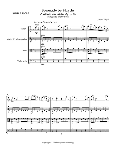 Serenade by Haydn, Op. 3 #5 Andante Cantabile (arr. Sherry Lewis)