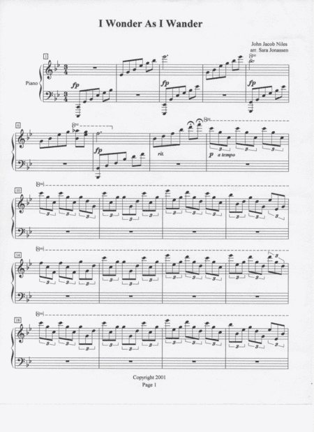 I Wonder As I Wander (arr. Sara Jonassen)