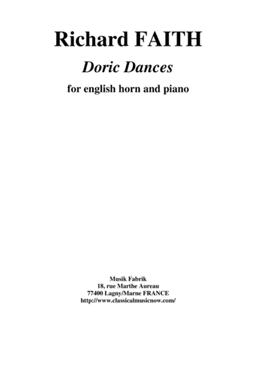 Richard Faith : Doric Dances for English Horn and Piano