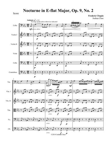 Nocturne in E-Flat Major, Op. 9, No. 2 (arr. Joshua Choe)