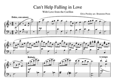 Can't Help Falling In Love (arr. Brunston Poon)