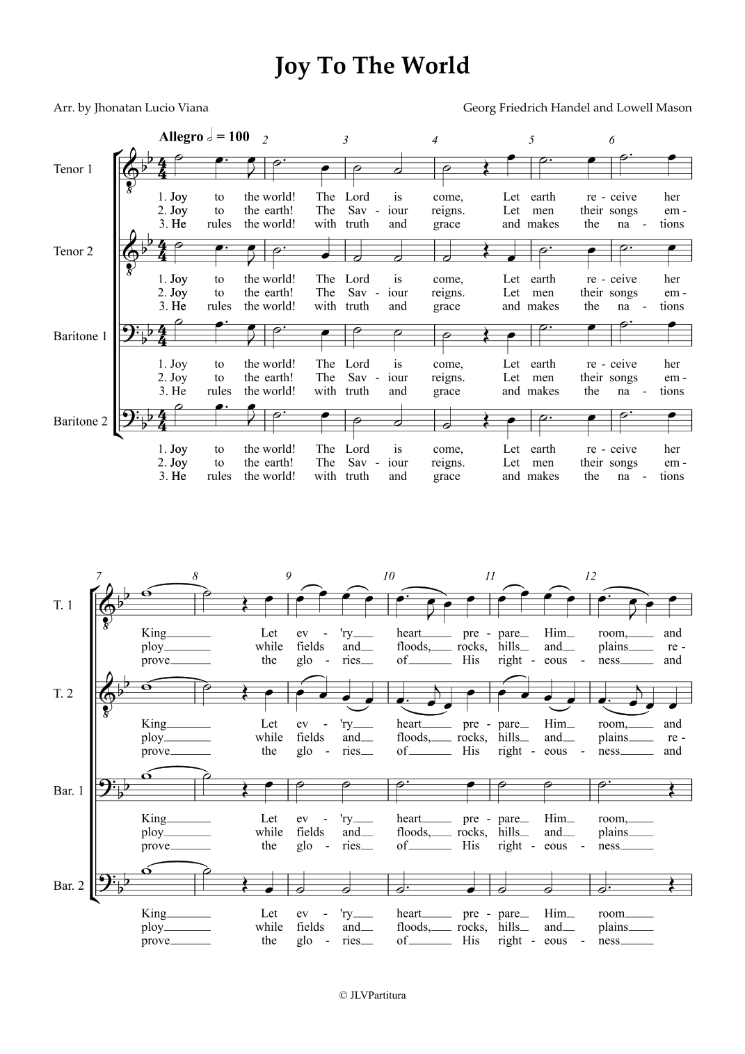 Joy To The World (arr. Jhonatan Lucio Viana)