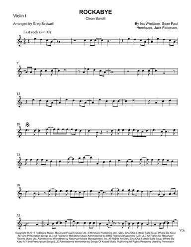 Rockabye (arr. Greg Birdwell)