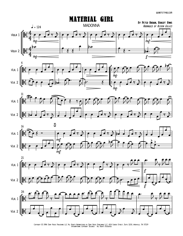 Material Girl (arr. Alison Gillies)