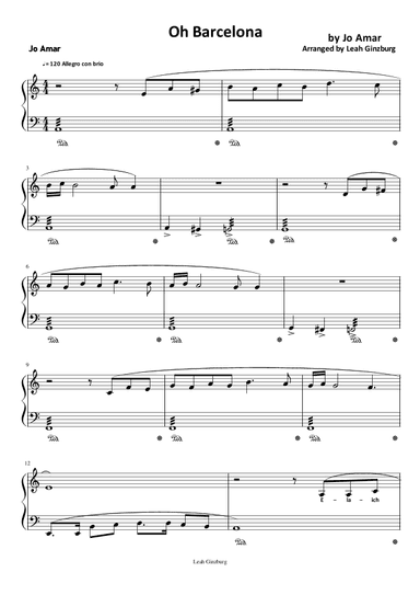 Oh Barcelona (arr. Leah Ginzburg)