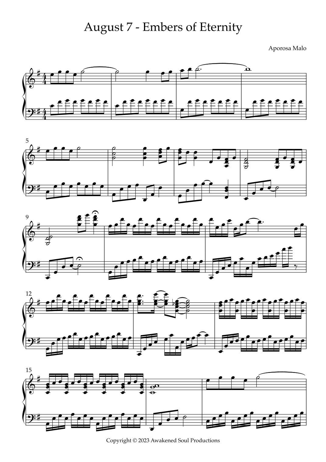 August 7 - Embers of Eternity