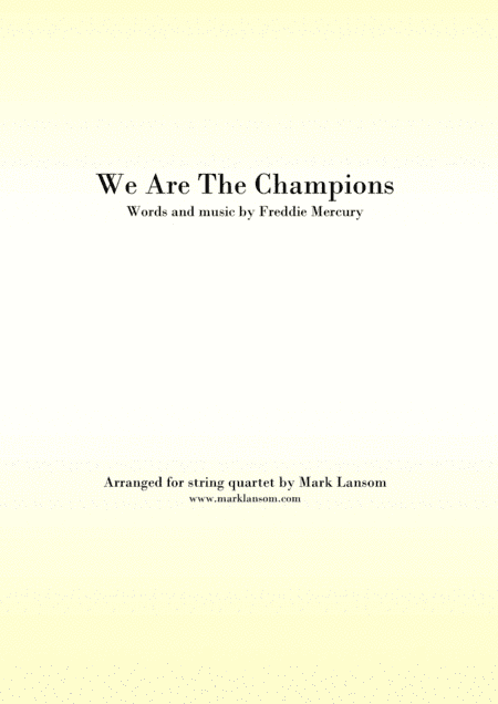 We Are The Champions (arr. Mark Lansom)