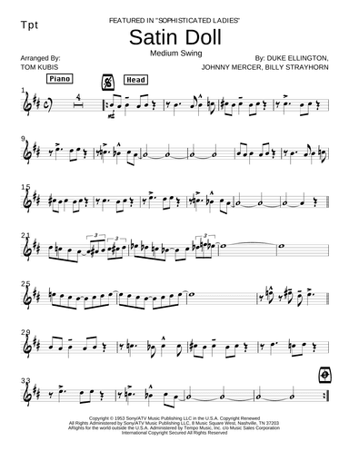 Satin Doll (arr. Tom Kubis)