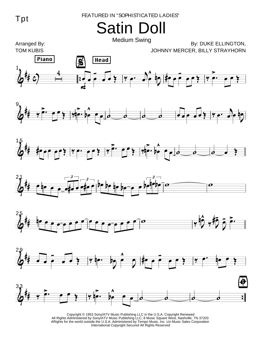 Satin Doll (arr. Tom Kubis)