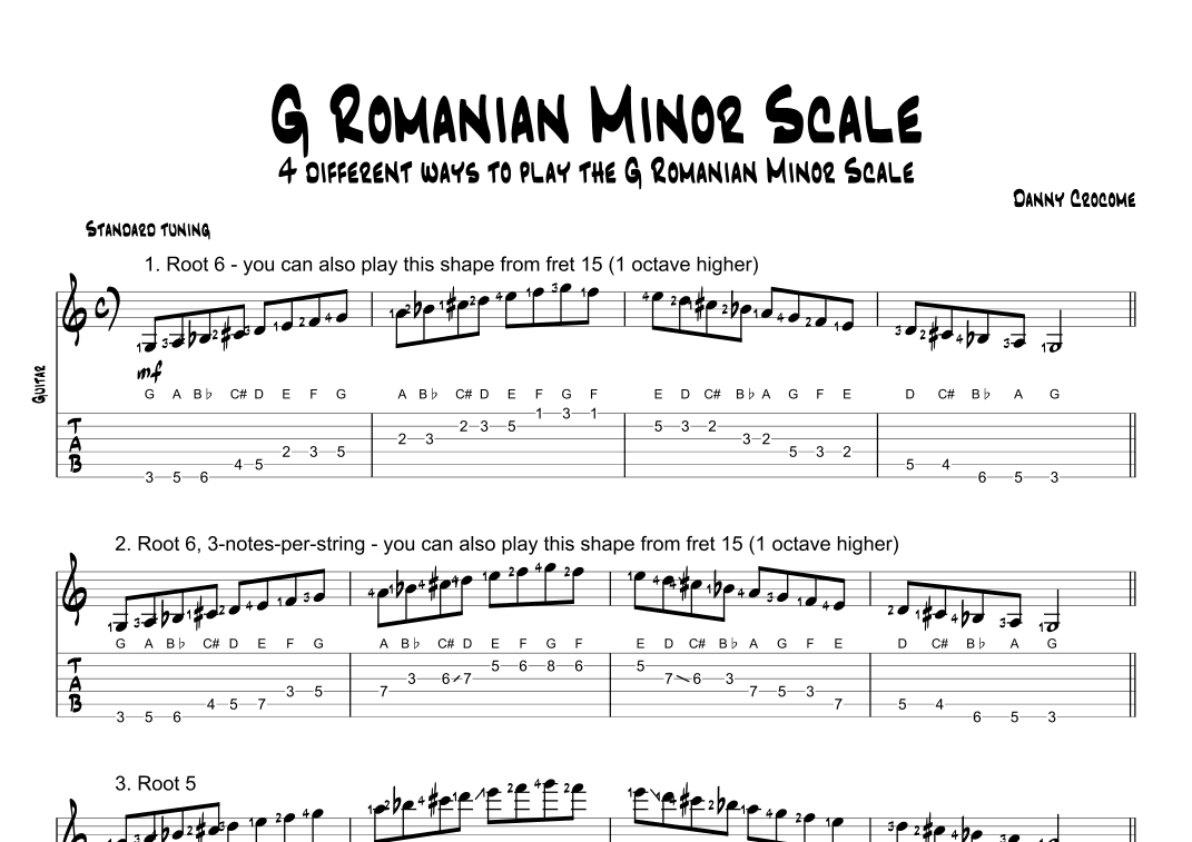 G Romanian Minor Scale (4 Ways to Play)