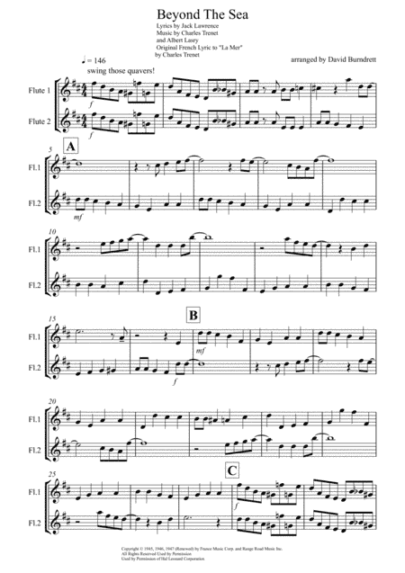 Beyond The Sea (arr. David Burndrett)