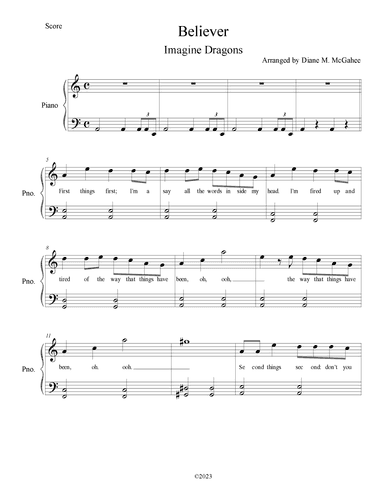 Believer (arr. Arranged by Diane M. McGahee)