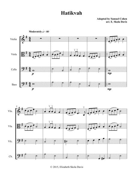 Hatikvah (arr. Elizabeth Skola Davis)
