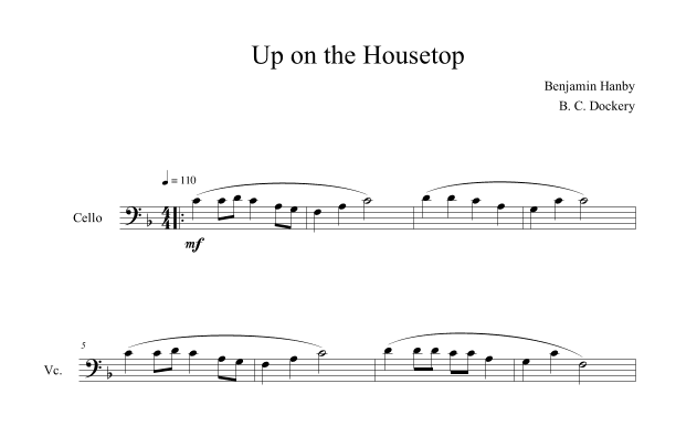 Up on the Housetop (Cello Solo) (arr. B. C. Dockery)