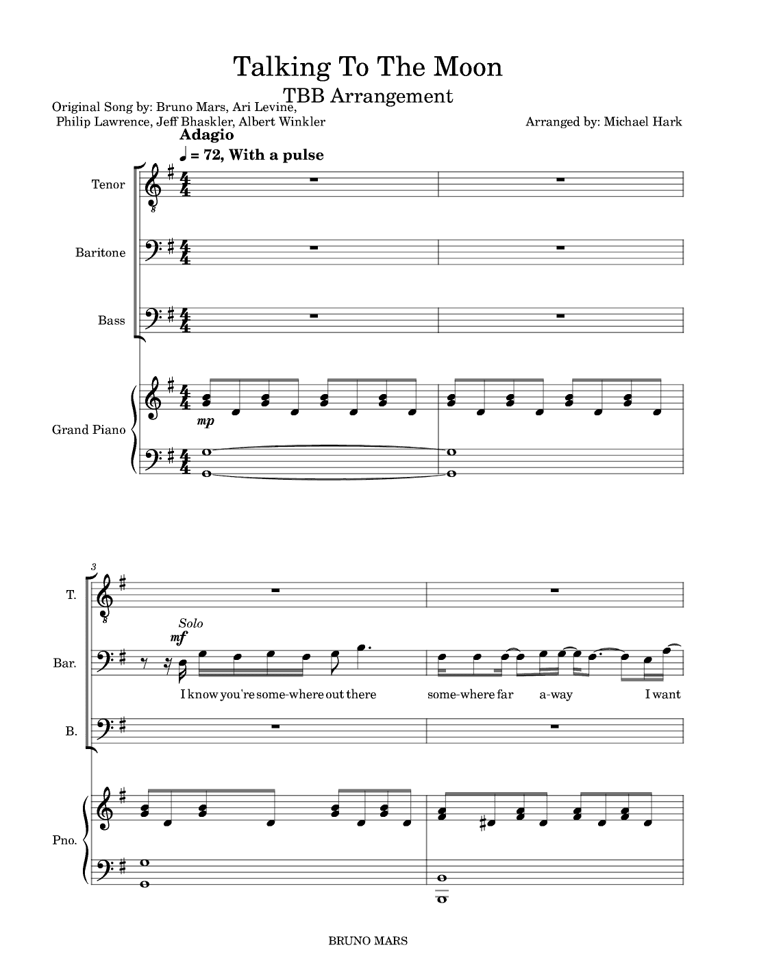 Talking To The Moon (arr. Michael Hark)