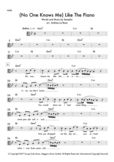 (no One Knows Me) Like The Piano (arr. Andrea La Rose)