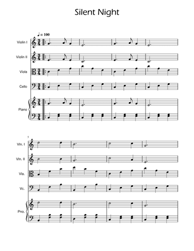 Silent Night - String Quartet w/ Piano (arr. Ygor Nunes)