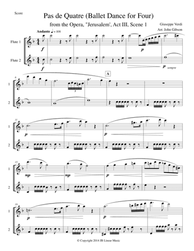 Verdi - Ballet Music set for flute duet (from Jerusalem Act III) (arr. John Gibson)