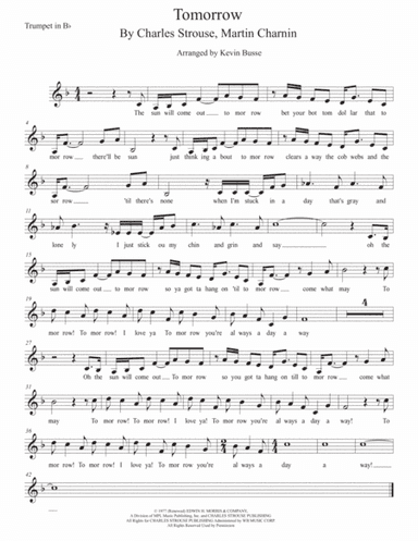 Tomorrow (arr. Kevin Busse)