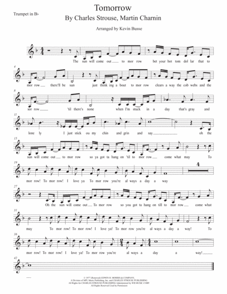Tomorrow (arr. Kevin Busse)