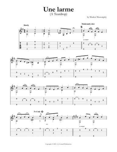 Une larme (A Teardrop) (arr. Mark Phillips)