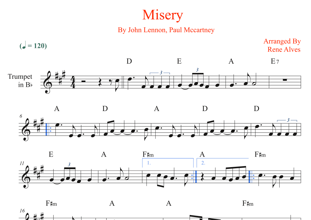 Misery (arr. Rene Alves)