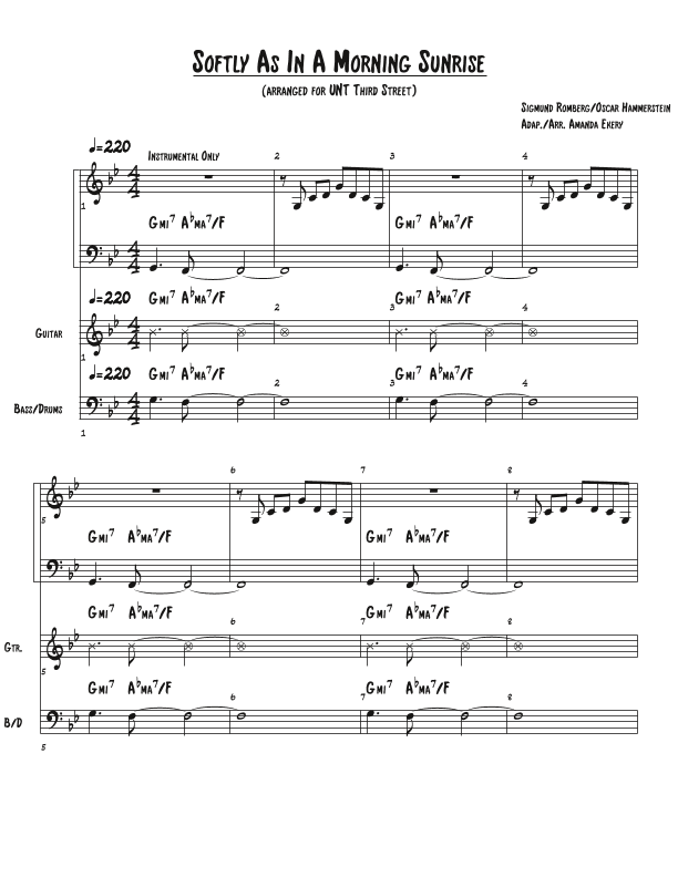 Softly As In A Morning Sunrise (arr. Amanda Ekery)
