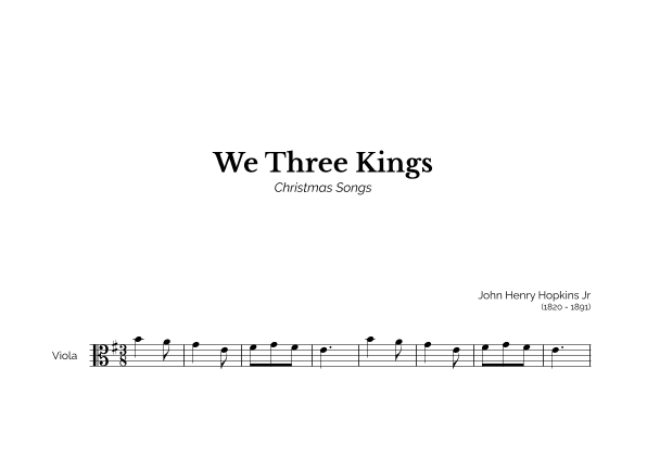 We Three Kings for Easy Viola Solo (arr. Marcos Soares)