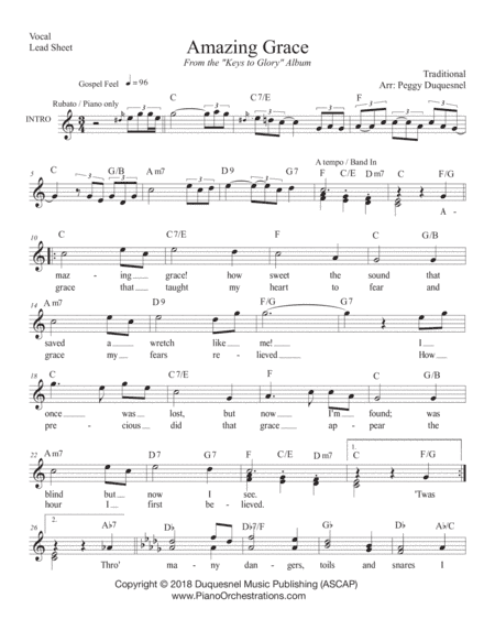 Amazing Grace_Vocal (arr. Duquesnel Music Publishing)