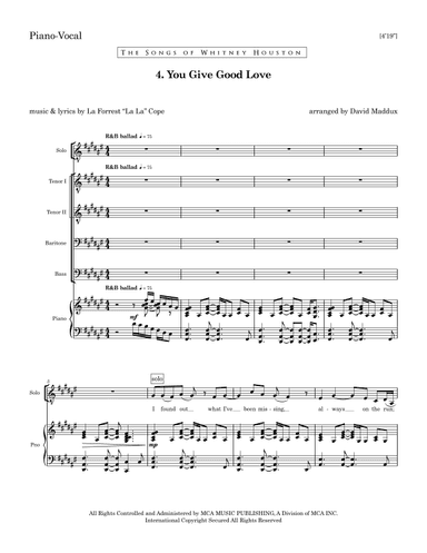 You Give Good Love (arr. David Maddux)