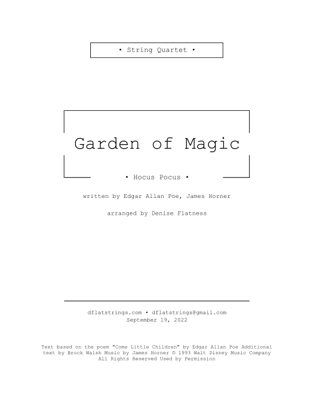 Garden Of Magic (arr. Denise Flatness)