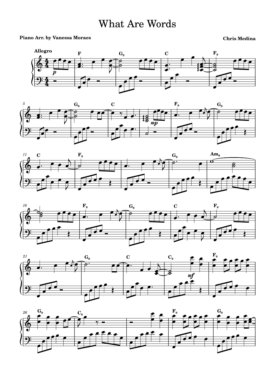 What Are Words (arr. Vanessa Moraes)