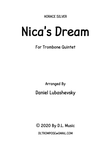 Nica's Dream (arr. DANIEL LUBASHEVSKY)