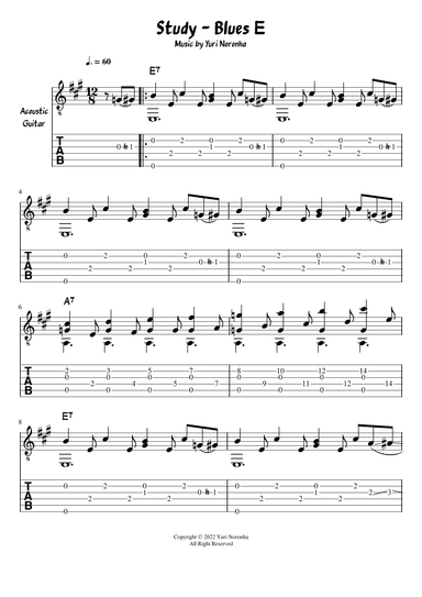 Blues E - Fingerstyle for Acoustic Guitar