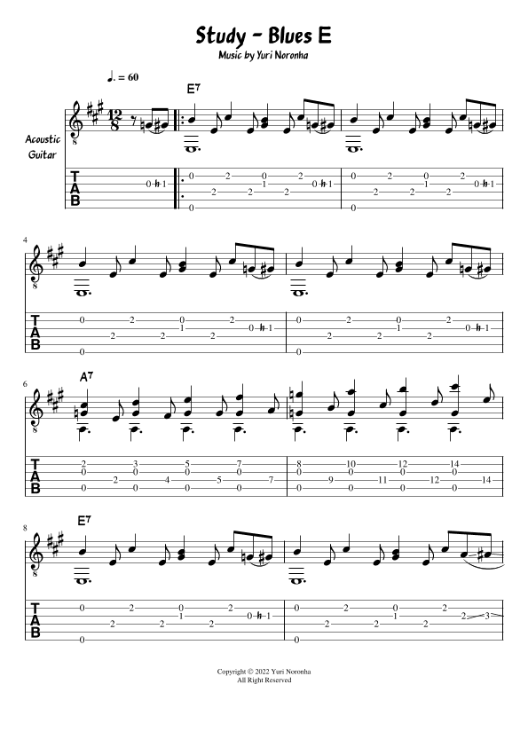 Blues E - Fingerstyle for Acoustic Guitar