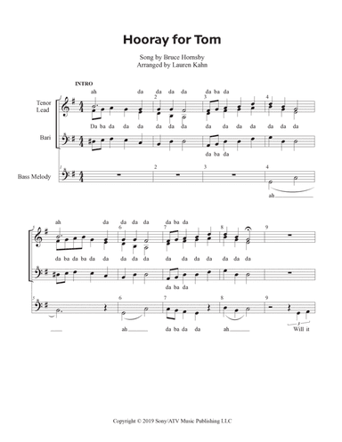 Hooray For Tom (arr. Lauren Kahn)