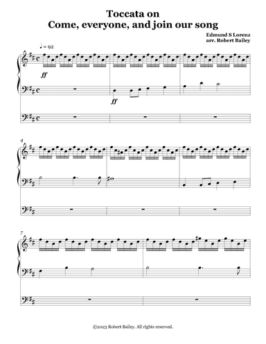 Toccata on Come, everyone, and join our song (arr. Robert Bailey)