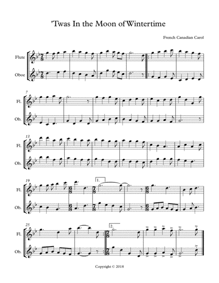 Twas In the Moon of Wintertime (arr. Jennifer Dent Hill)