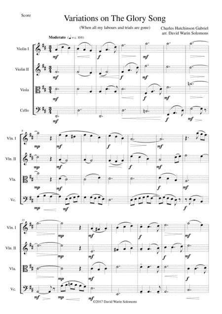Variations on the Glory Song for string quartet (arr. David Warin Solomons)