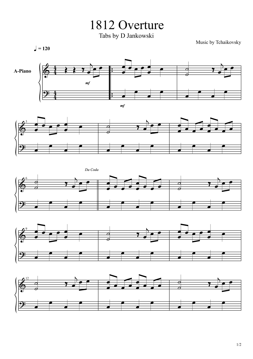1812 Overture (arr. Dennis Jankowski)