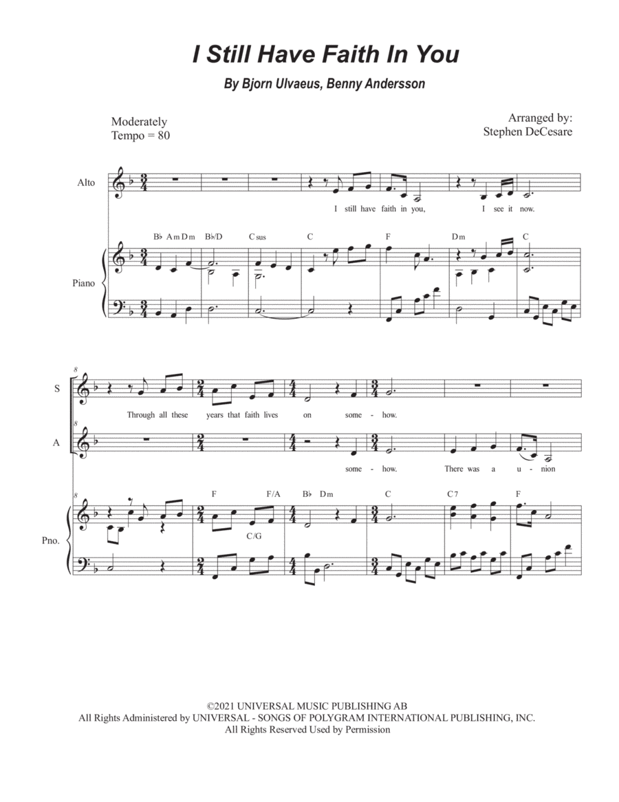 I Still Have Faith In You (arr. Stephen DeCesare)