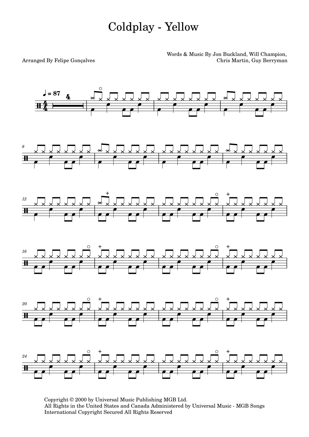 Yellow (arr. Felipe Gonçalves)