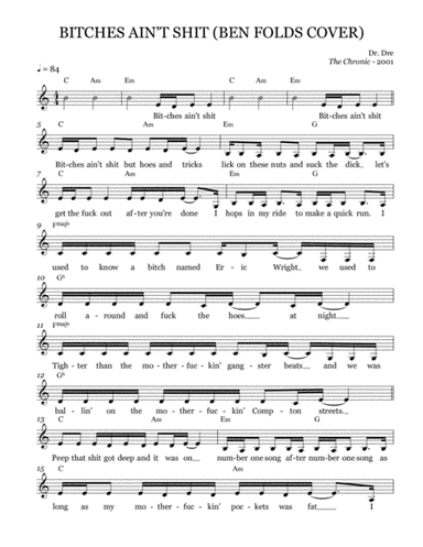 Bitches Ain't Shit (arr. Brock Chart)