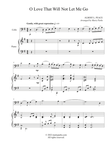 O Love that Will Not Let Me Go (Cello-Piano) (arr. Marty Parks)