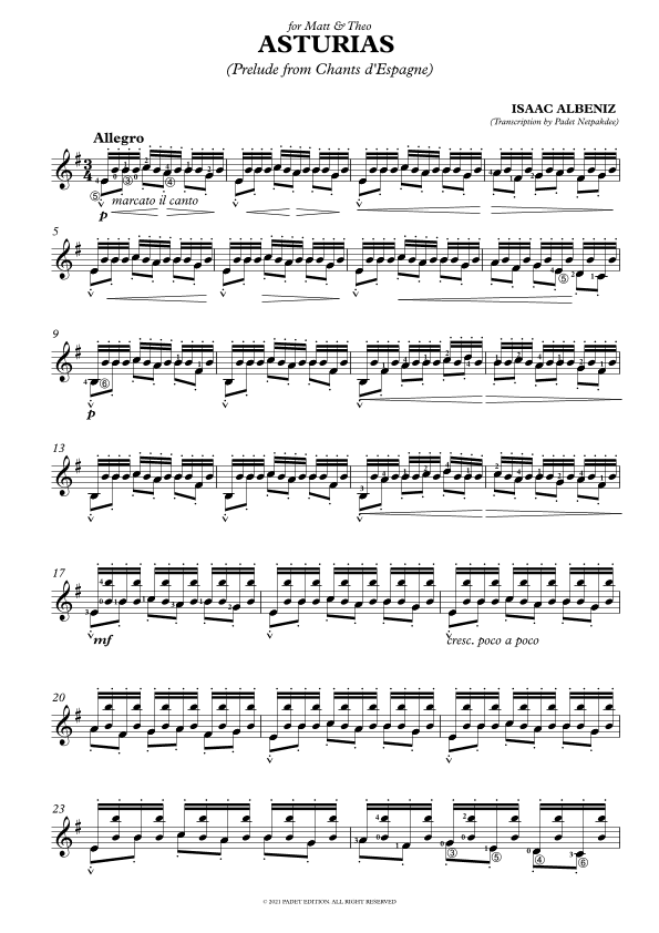 Asturias (Leyenda) - Classical Guitar Ver.