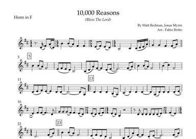 10,000 Reasons (bless The Lord) (arr. Fabio Britto)